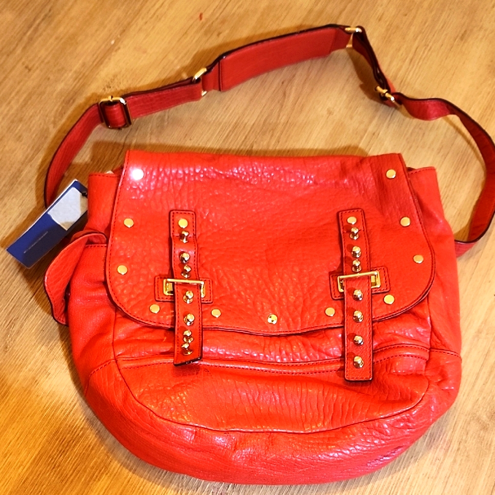 Rebecca Minkoff Red Leather Studded Shoulder Bag